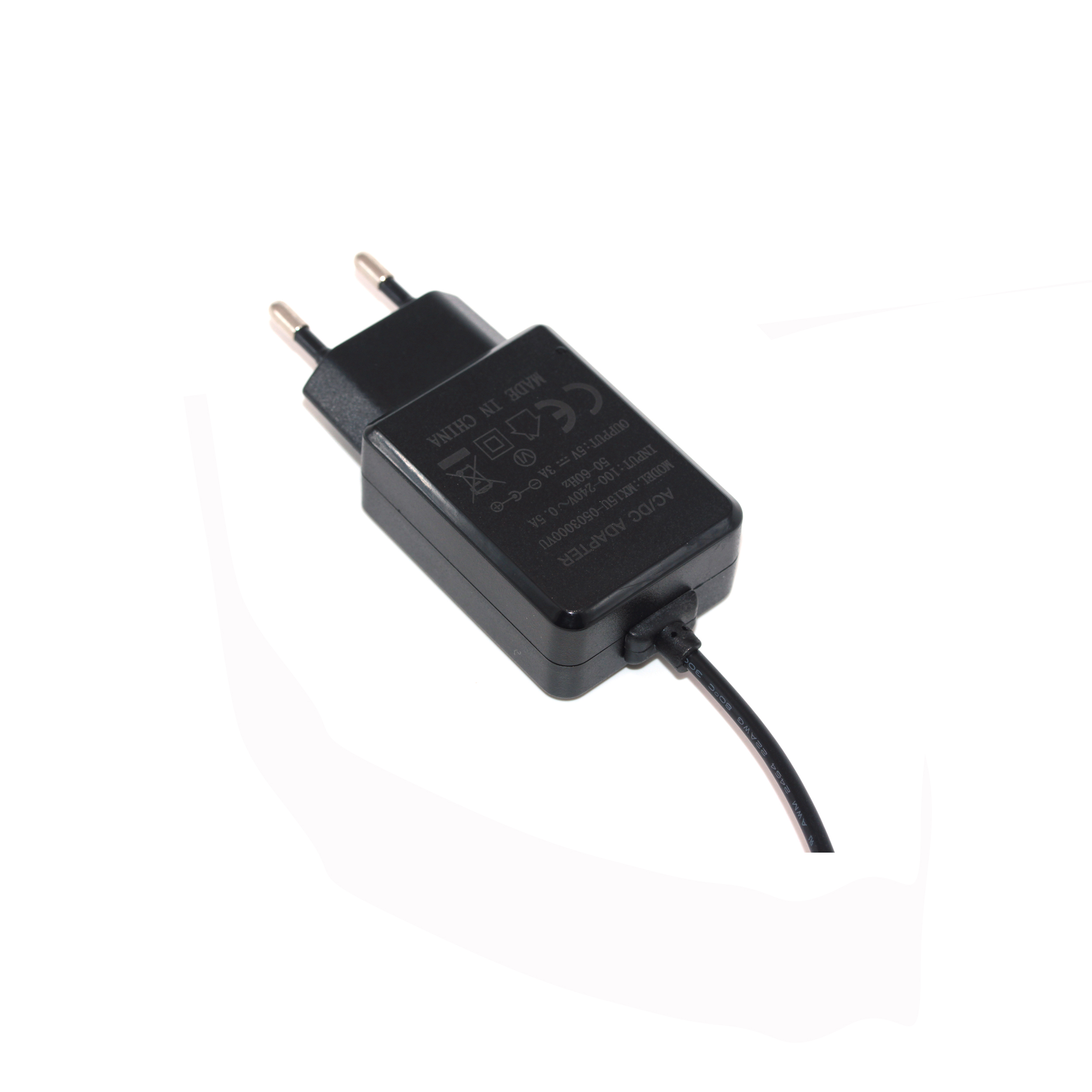5V3A eu plug power adapter with dc cable